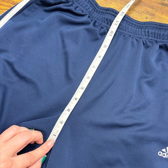 Adidas Womens Size L Track Pants Navy Blue 3-Stripe Classic Retro Straight Leg - Picture 14 of 16